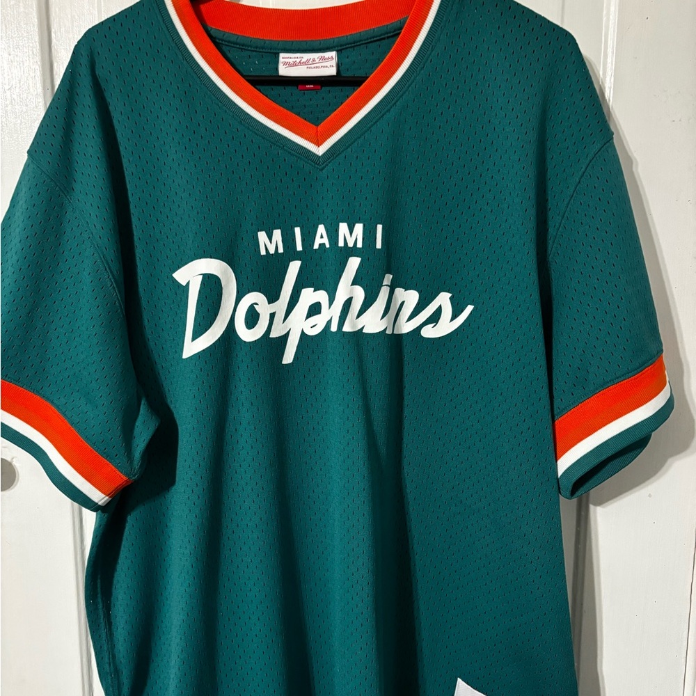 Mitchell & Ness Miami Dolphins V-neck mesh jersey shirt